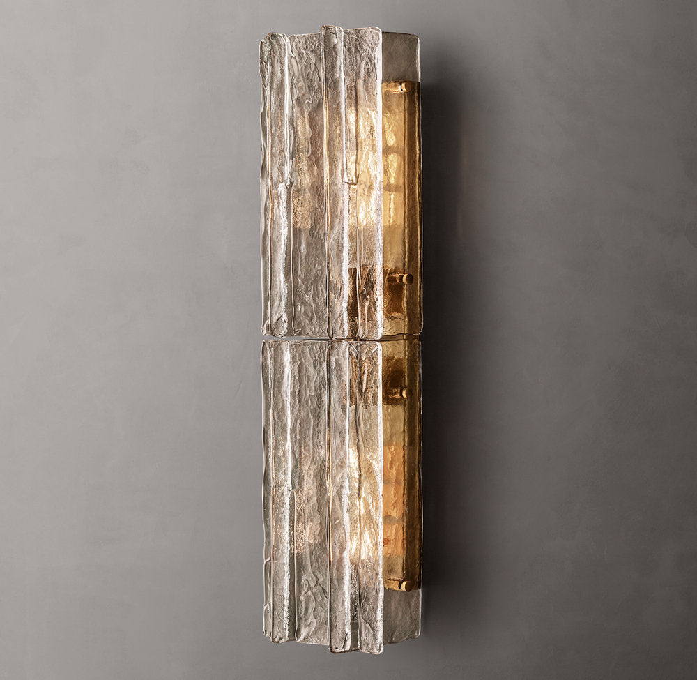 Lattice Smoke Glass Sconce 30"