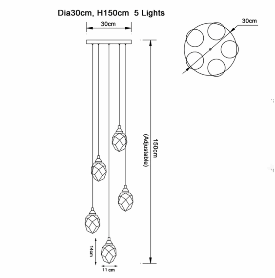 Diamante Crystal Pendant Chandelier