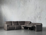 Rowland Leather Five-Piece Motion Corner Sectional