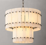 San Marco Alabaster Round Tiered Chandelier 22"