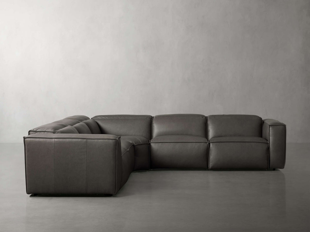 Coburn Leather Five-Piece Motion Corner Sectional