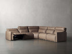 Rowland Leather Five-Piece Motion Corner Sectional