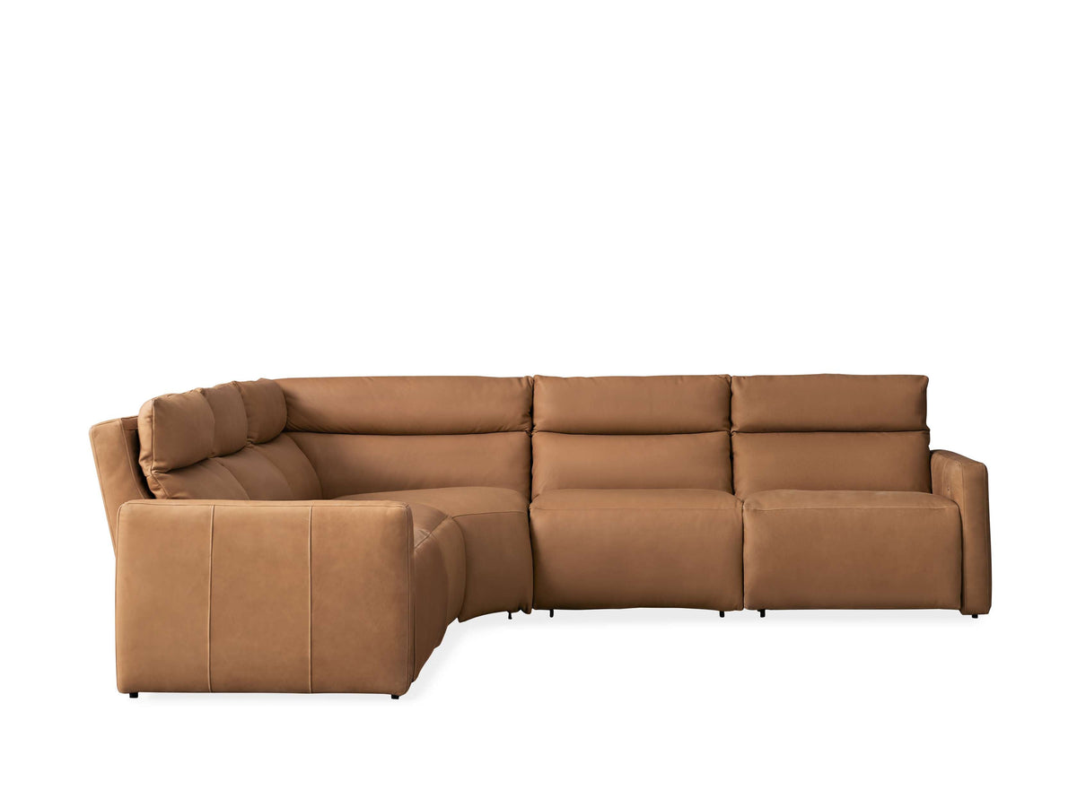 Rowland Tailored Leather Five-Piece Motion Corner Sectional