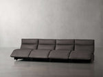 Rowland Tailored Leather Four-Piece Armless Motion Modular Sofa