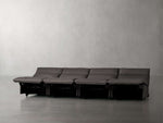 Rowland Tailored Leather Four-Piece Armless Motion Modular Sofa