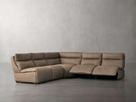Rowland Tailored Leather Five-Piece Armless Motion Corner Sectional