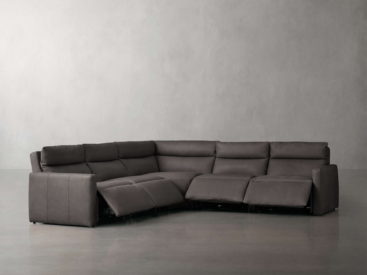 Rowland Tailored Leather Five-Piece Motion Corner Sectional
