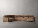 Rowland Tailored Leather Six-Piece Motion Sectional
