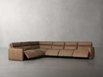 Rowland Tailored Leather Six-Piece Motion Sectional