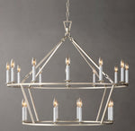 19TH C. ENGLISH OPENWORK TWO-TIER ROUND CHANDELIER 40"