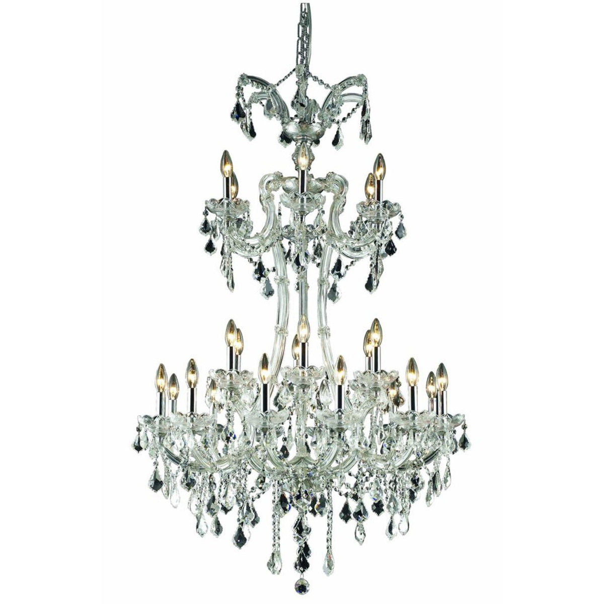 Maria Theresa Royal Cut Crystal Chrome 24 Light 50-in Chandelier