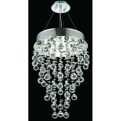 Galaxy Chrome Seven-Light 16-Inch Semi Flush Mount with Royal Cut Clear Crystal