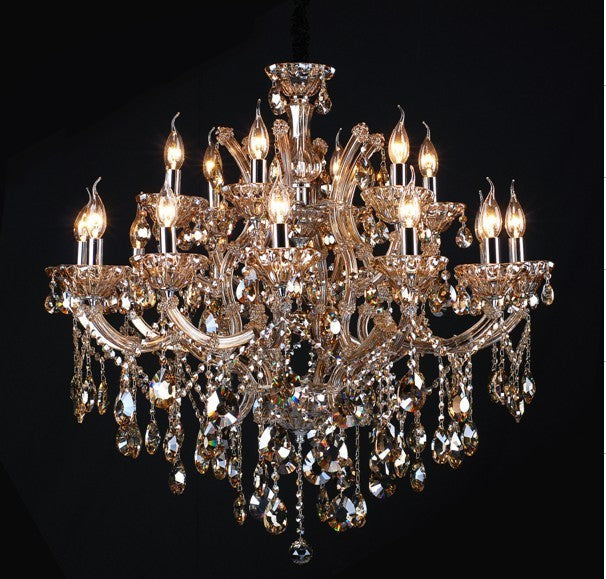 18 LightMaria Theresa crystal Chandelier in cognac color