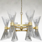 Bonheur Twelve-Light 37-Inch Ceiling Chandelier in Gold and Silver Leaf Finish
