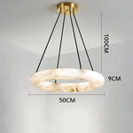 20" Natural Marble Wheel Chandelier