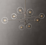 Glass Globe Mobile Eight-Arm Chandelier 79"