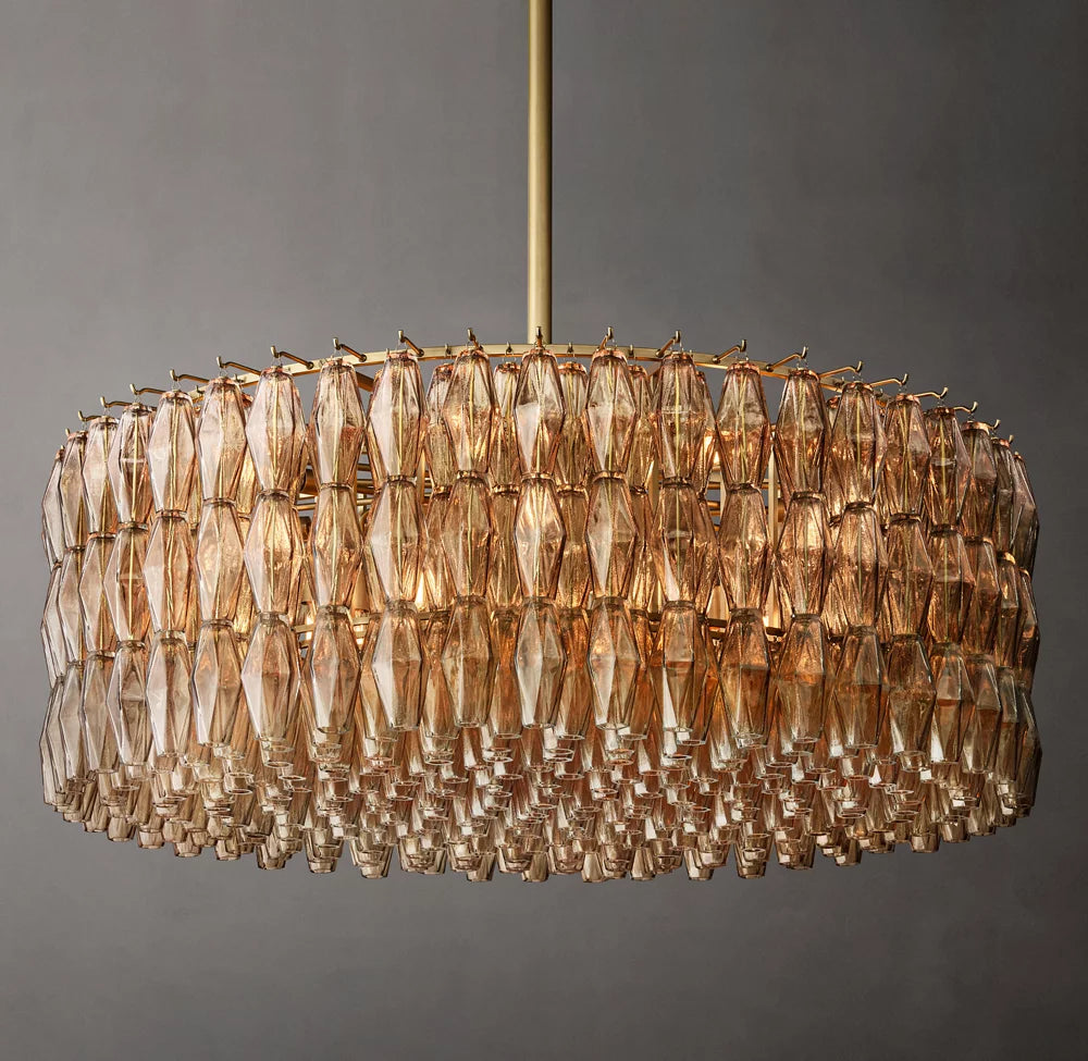 Chiara Smoke Glass Round Chandelier 47"