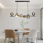 Strip Cone Glass Bubbles LED Iron Electroplating Nordic Chandelier