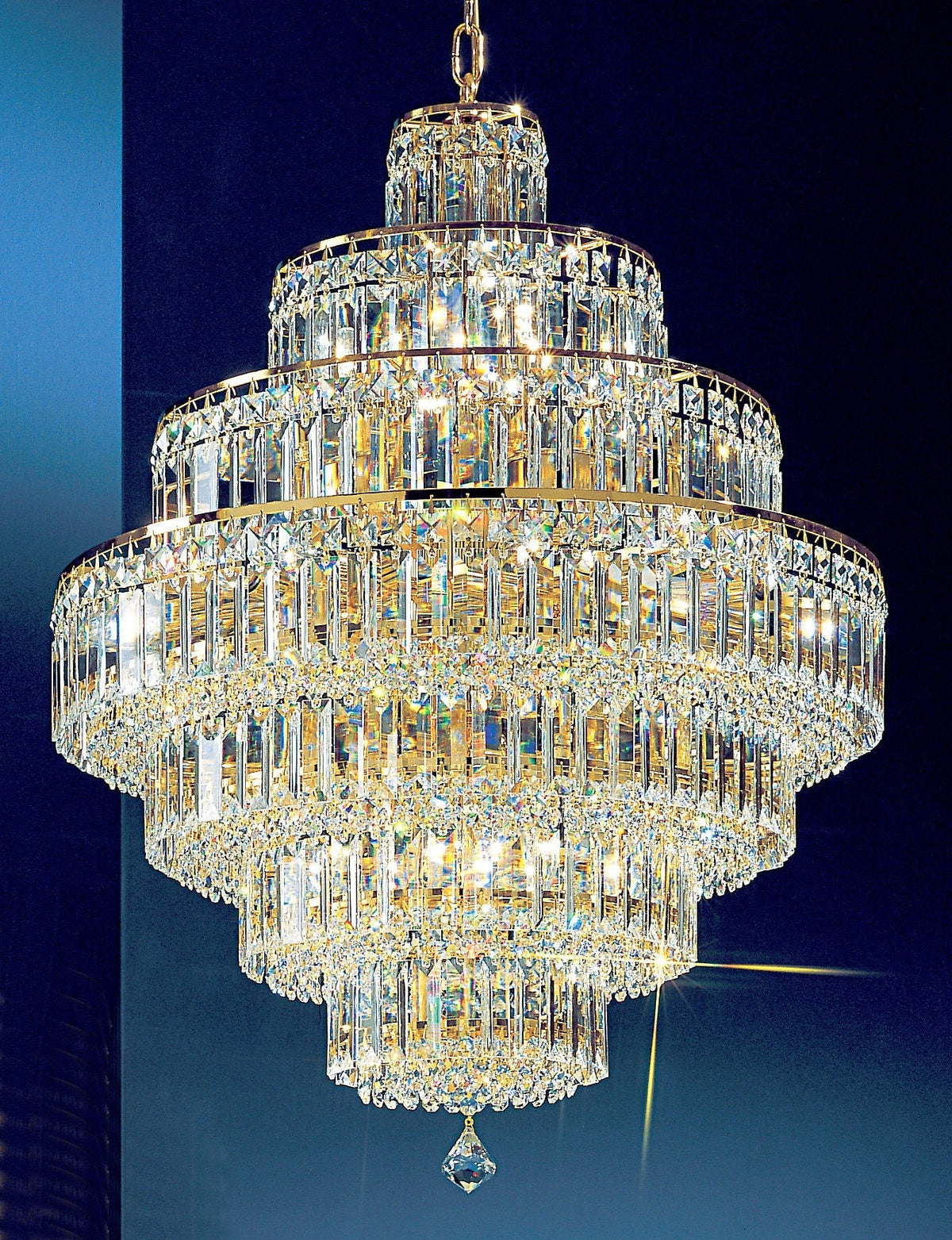 18 Lights crystal chandelier with crystalique-plus crystal and 24K gold plated finish
