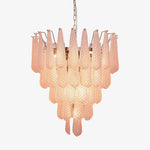 Murano Pink Glass Dewdrop Chandelier