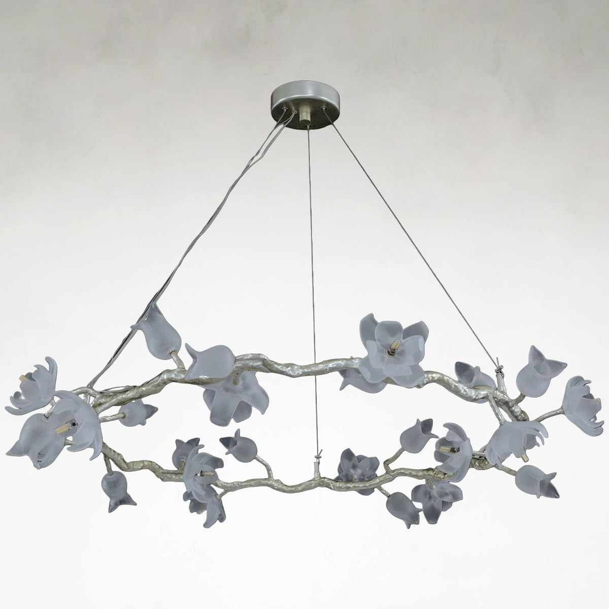 Churippu 12-Light Pale Silver Leaf Chandelier Ceiling Fixture