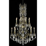 Bronze Sixteen-Light 37-Inch Chandelier with Royal Cut Clear Crystal