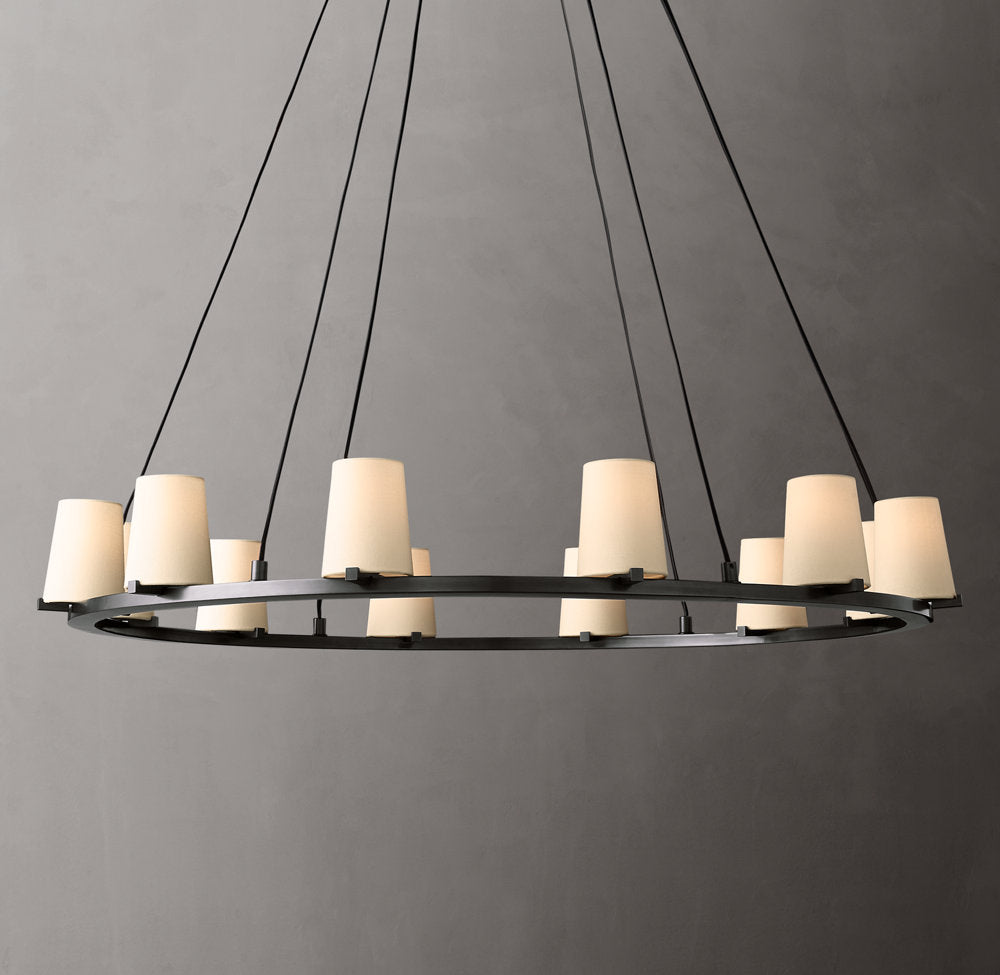 Pauillac Fabric Shade Round Chandelier 48"