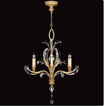 Six-Light Chandelier in Muted Gold Leaf Finish