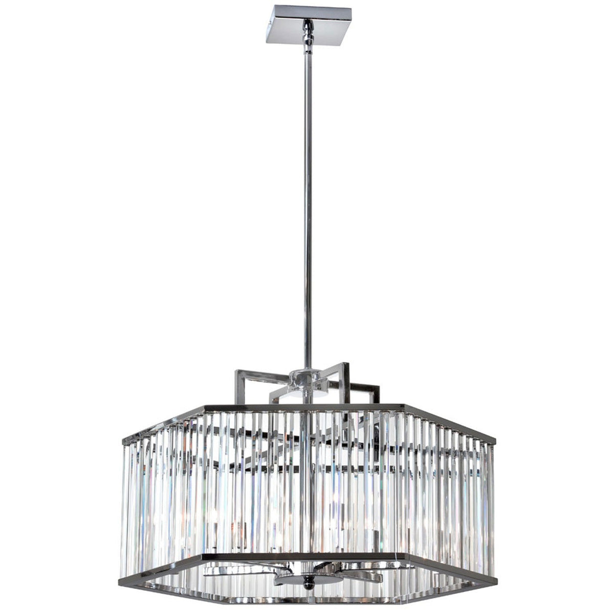 Chrome Six-Light Crystal Chandelier