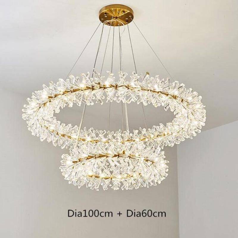Mira Double Ring Crystal Chandelier