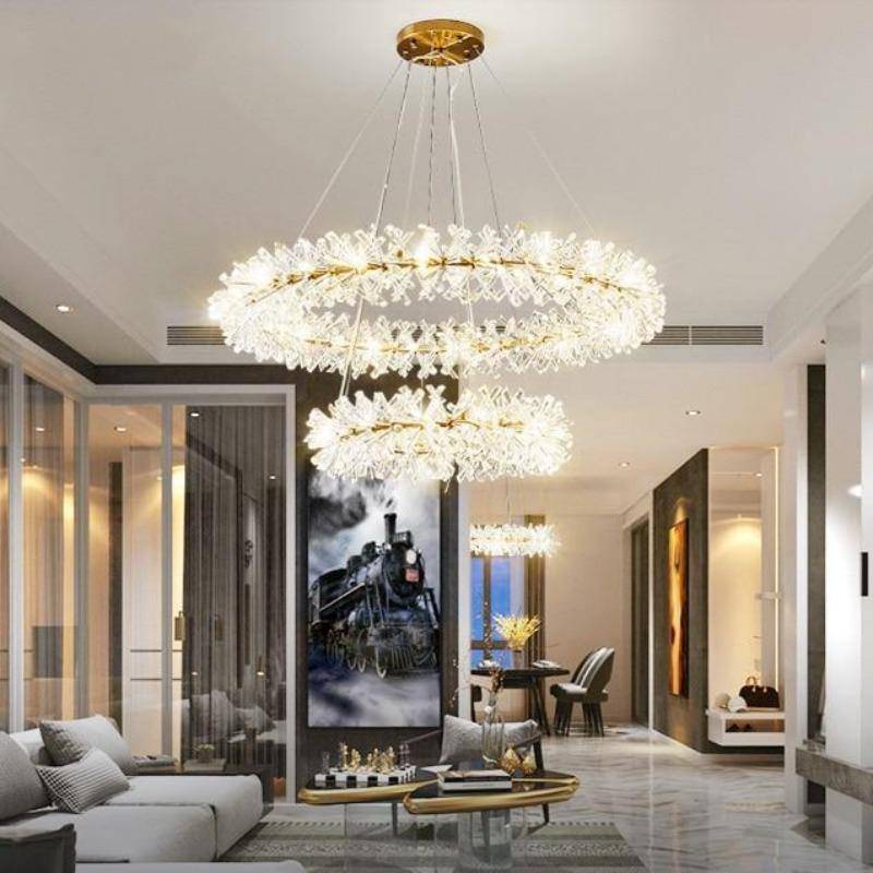 Mira Double Ring Crystal Chandelier
