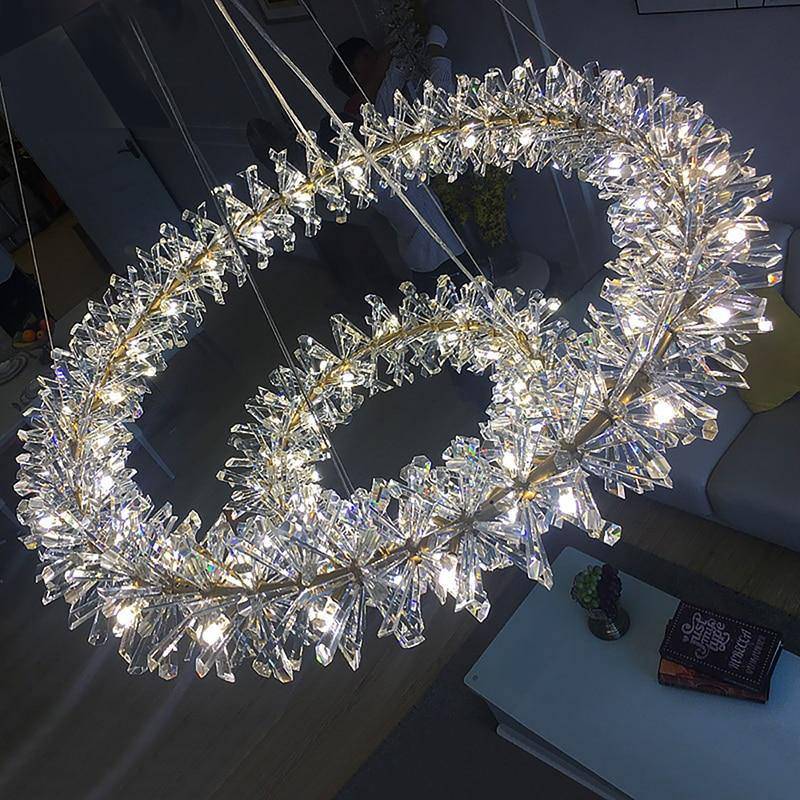 Mira Double Ring Crystal Chandelier