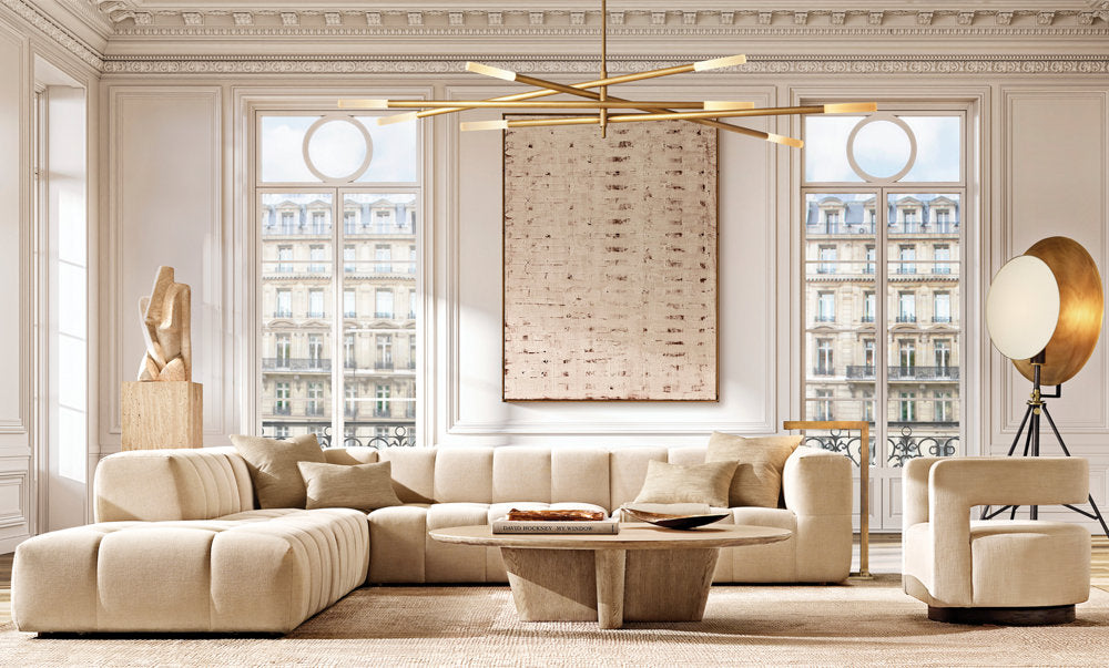 Rousseau 8-Light Mobile Etched Rod Chandelier