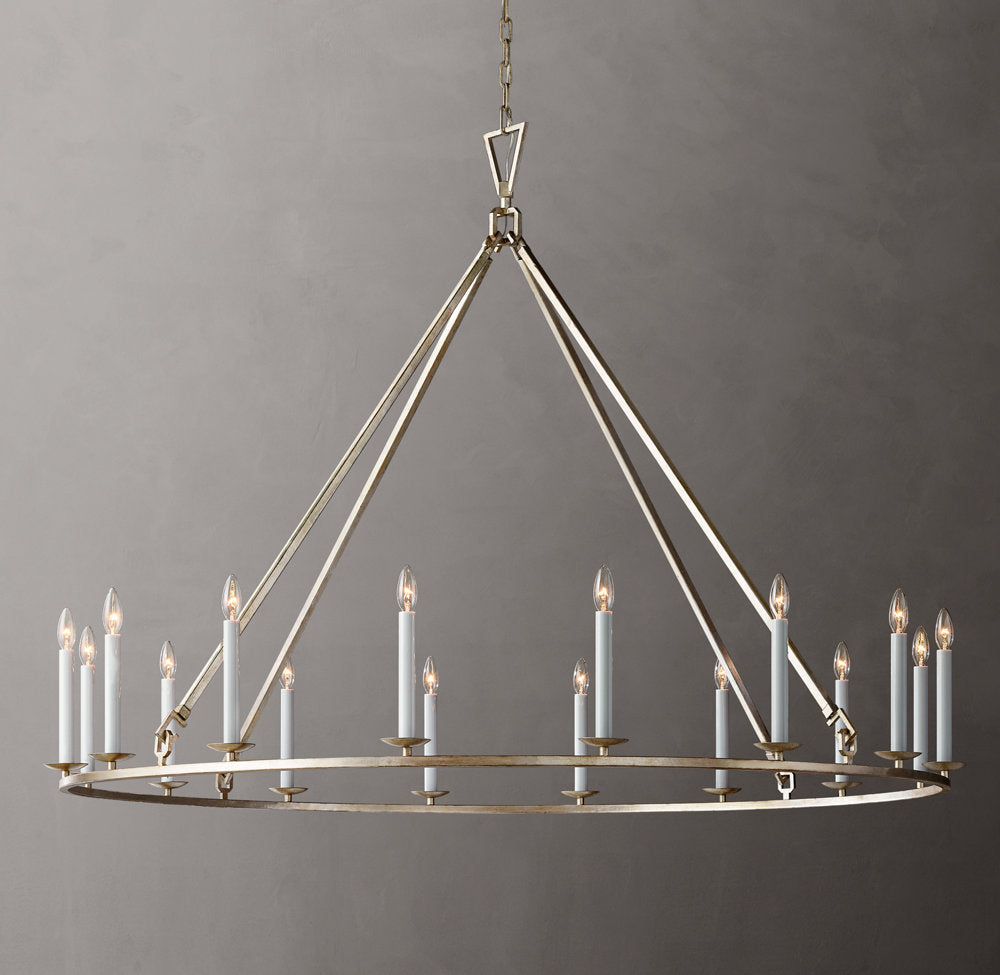 19TH C. ENGLISH OPENWORK ROUND CHANDELIER 60"