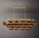 Cabrette Amber Glass Linear Chandelier 72"