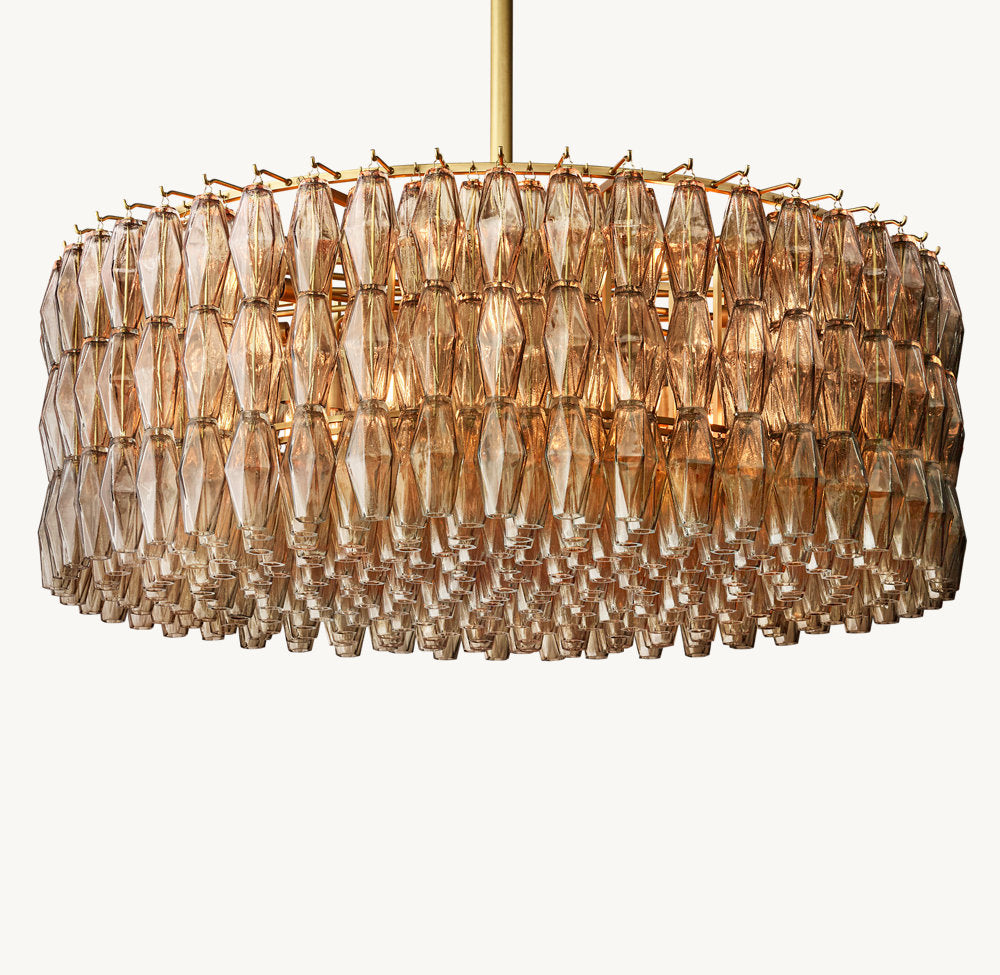 Chiara Smoke Glass Round Chandelier 47"