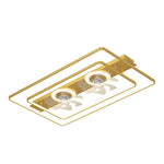 Rectangular LED Two Fans Nordic Bladeless Ceiling Fan