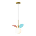 Colorful Creative Glass Flower Leaves Nordic Pendant Lights Chandelier