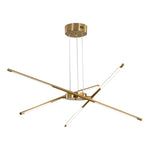Modern Stepless Dimming Long Strip Sputnik LED Chandelier - Gold/Black+Gold