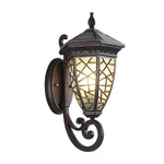 Retro Pattern Waterproof Black American Style Solar Powered Wall Lamp