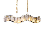 Round Long Wave Glass Clouds 3 Step Dimming Luxury French Style Chandelier