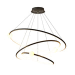 White/BlackCircular Pendant Lamp Dimmable LED Rings Chandelier