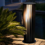 Creative Cylindrical LED Waterproof Black Modern Solar Pathway Lights