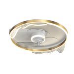 Round Acrylic Waves Decor LED Three Step Dimming Modern Ceiling Fan Lamp