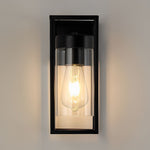 Rectangular Minimalist Iron Glass Black Retro Industrial Wall Lamp