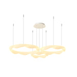 Wavy Circle Rings Three Step Dimming LED White Cream Modern Chandelier