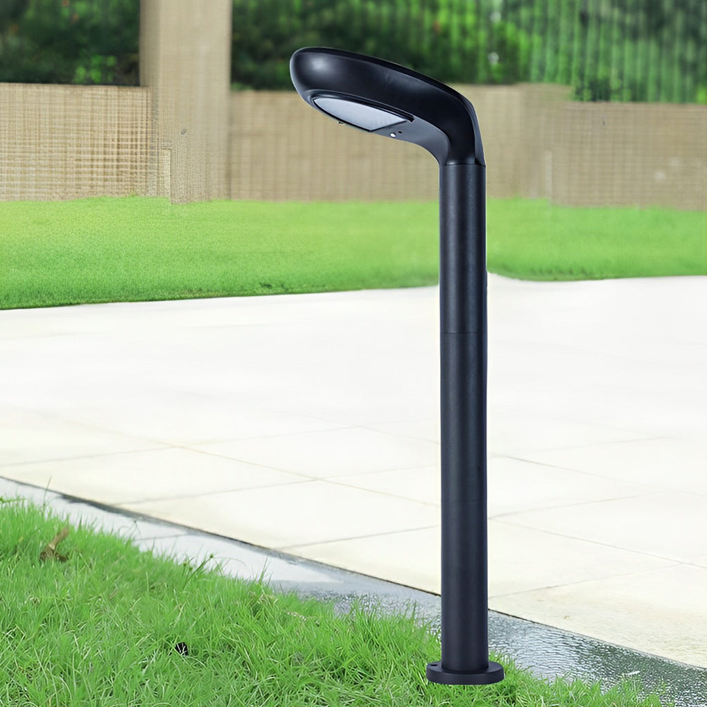 Minimalist Waterproof LED Black Modern Solar Powered Lawn Lights Garden Lamp