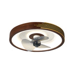 19.7-in Walnut 6-Speed Flush Mount Ceiling Fans With LED Light and Remote