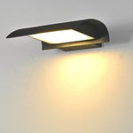 Curved Outdoor Waterproof LED Black Modern Minimalist Wall Lamp Exterior Lighting