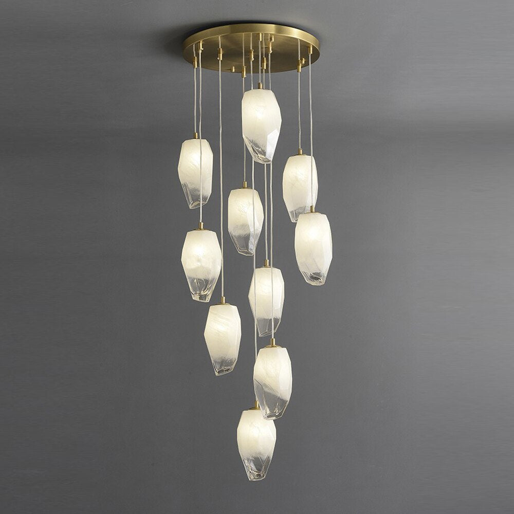 Frost Glass Pendant Foyer Chandelier